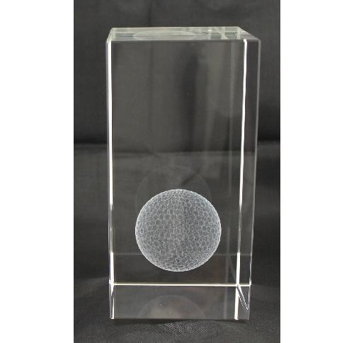 Executive Golfers Crystal Award Laser Engraved Silk Lined Box